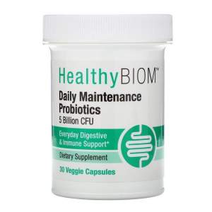 HealthyBiom, Daily Maintenance Probiotics, 5 млрд КОЕ, 30 растительных капсул